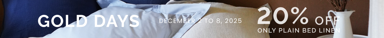 Gold Days : 20% OFF only plain bed linen Gold Days : 20% OFF only plain bed linen