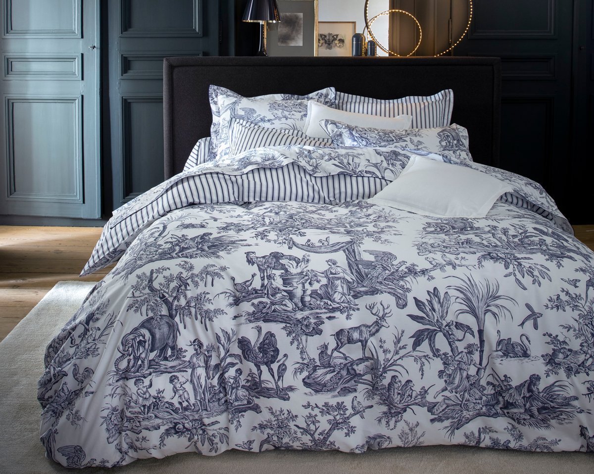 anne de solène HOUSSE DE COUETTE 4 Continents · Blanc/Bleu