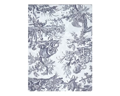 DRAP PLAT 4 Continents · Blanc/Bleu