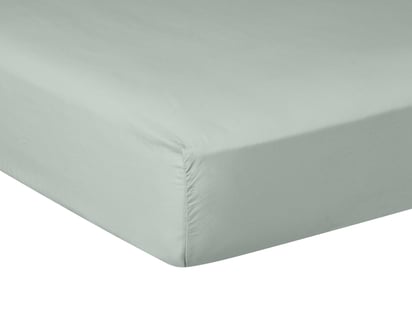 DRAP HOUSSE Pure White Percale Lavée · Light green