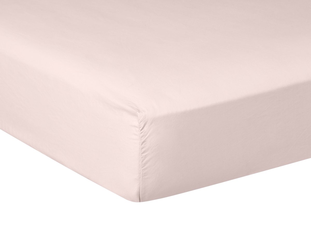 DRAP HOUSSE Pure White Percale Lavée · Pink