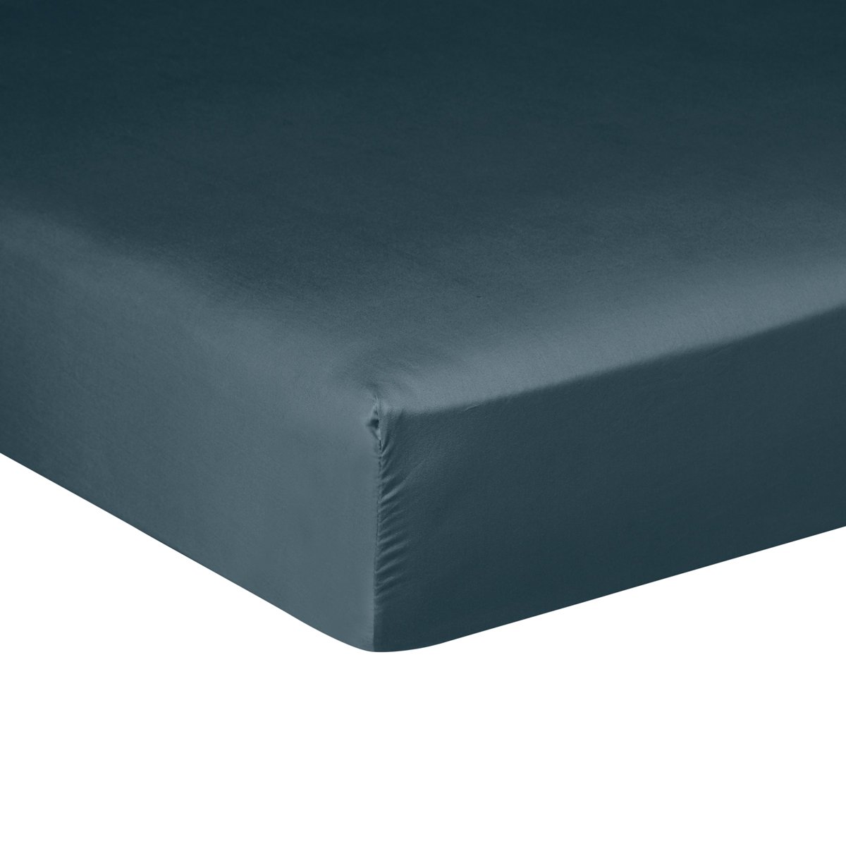 DRAP HOUSSE Pure White Satin Lavé · Midnight Blue