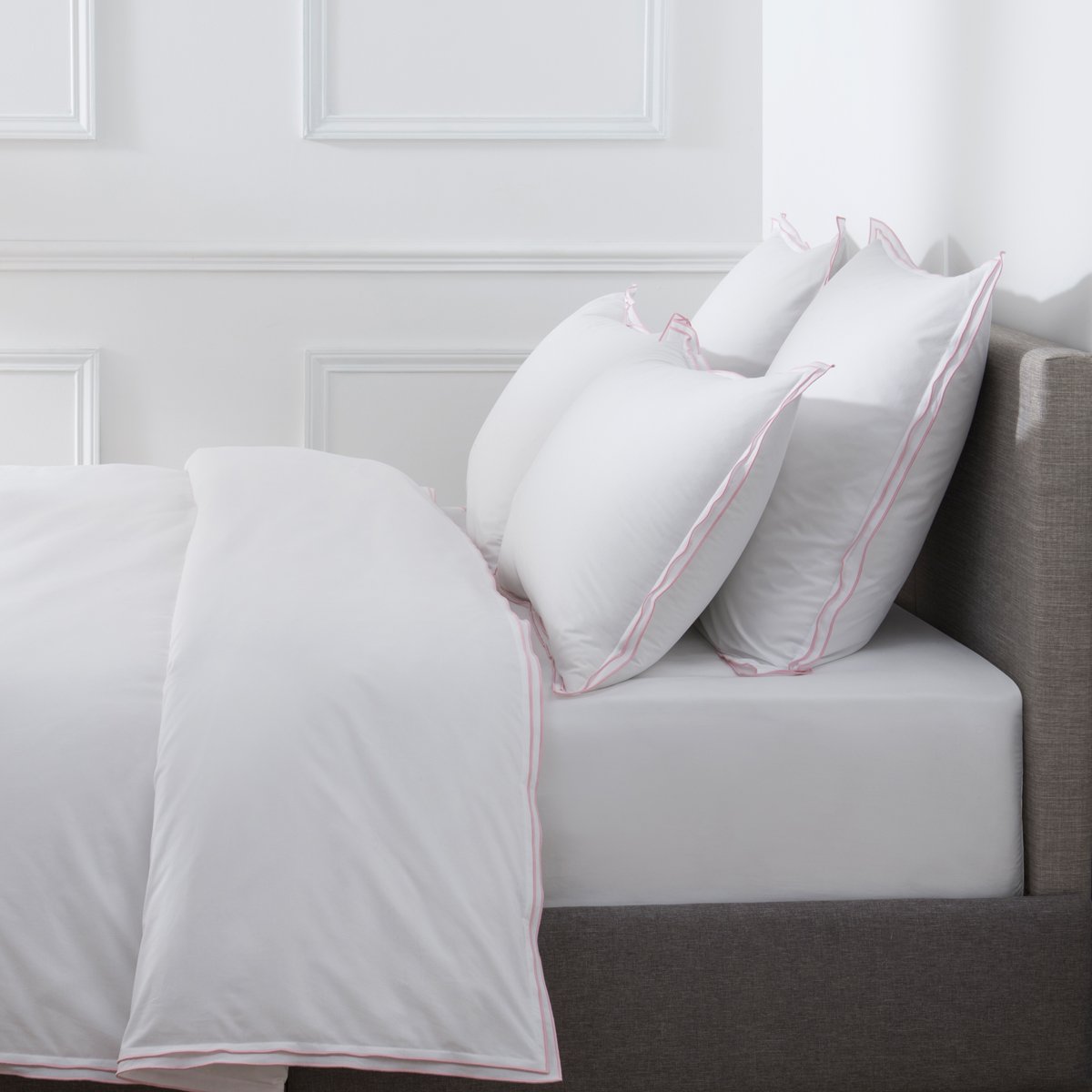 HOUSSE DE COUETTE Pure White Percale Lavée · Blanc · Finition Blush