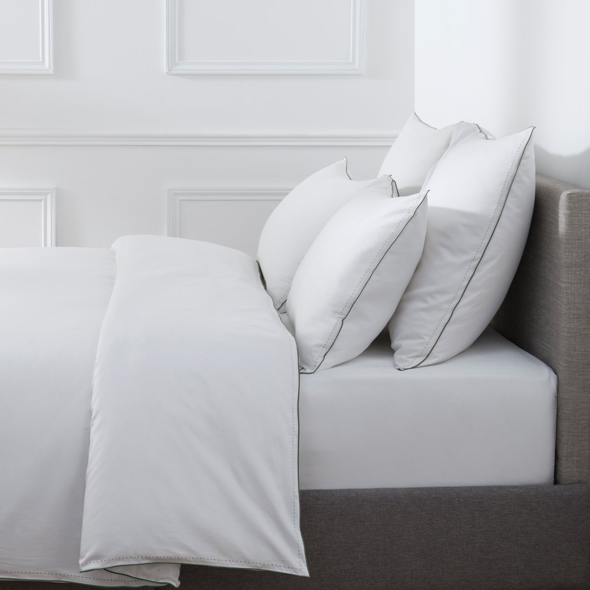 HOUSSE DE COUETTE Pure White Satin Lavé · Blanc · Finition Forêt