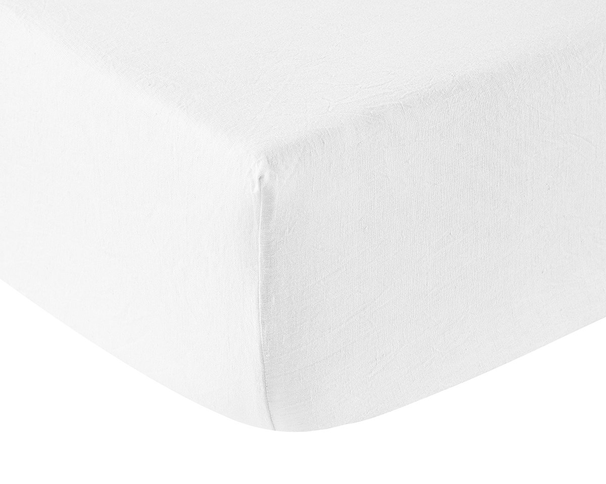 anne de solène DRAP HOUSSE Lin Lavé Lina · Blanc