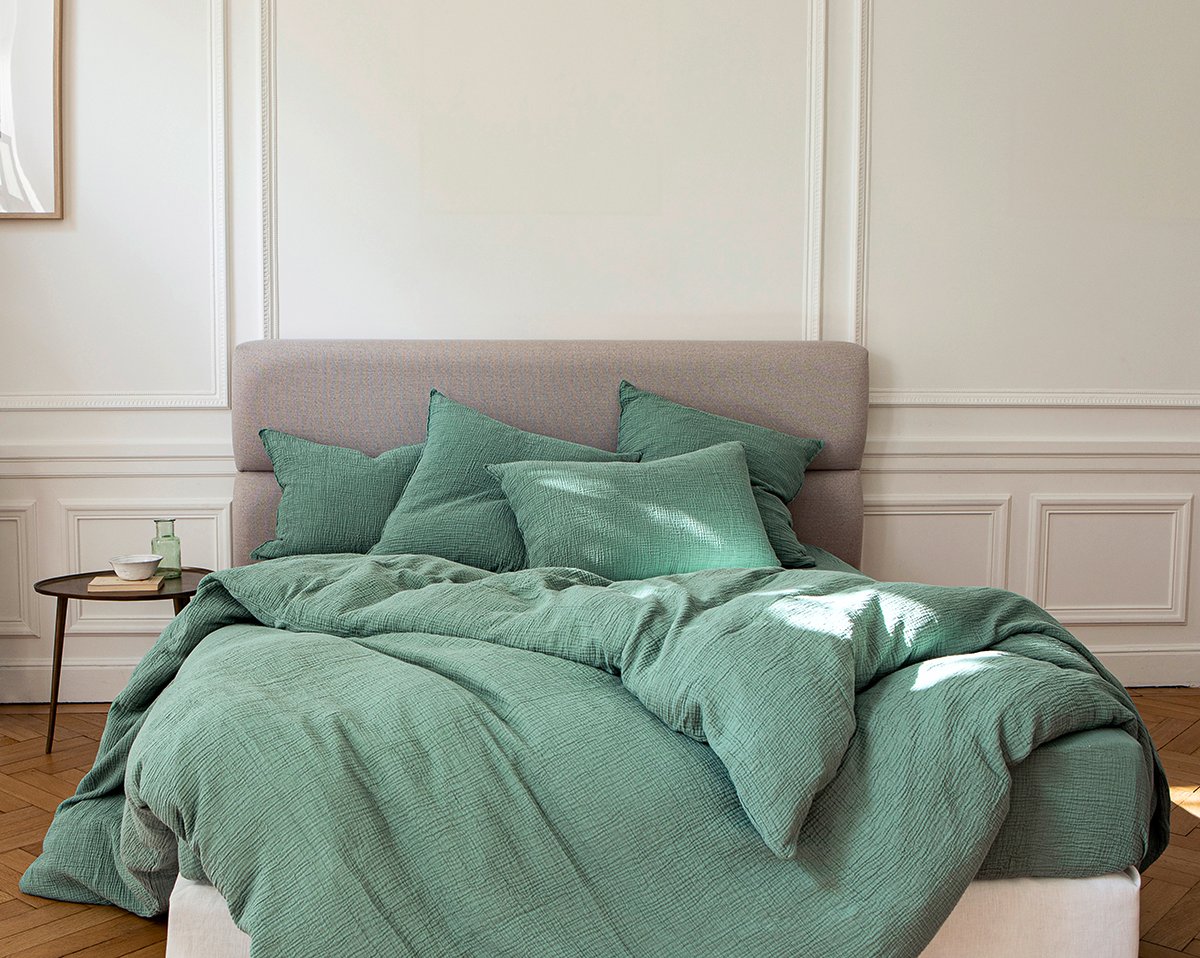 anne de solène HOUSSE DE COUETTE Source · Celadon