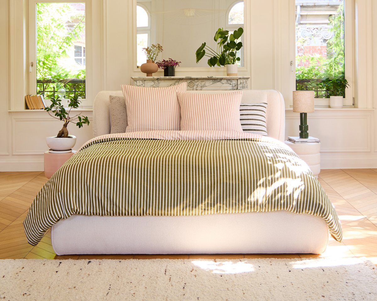 PACK HOUSSE DE COUETTE + TAIE(S) D'OREILLER Baudouin · Vert/Rose