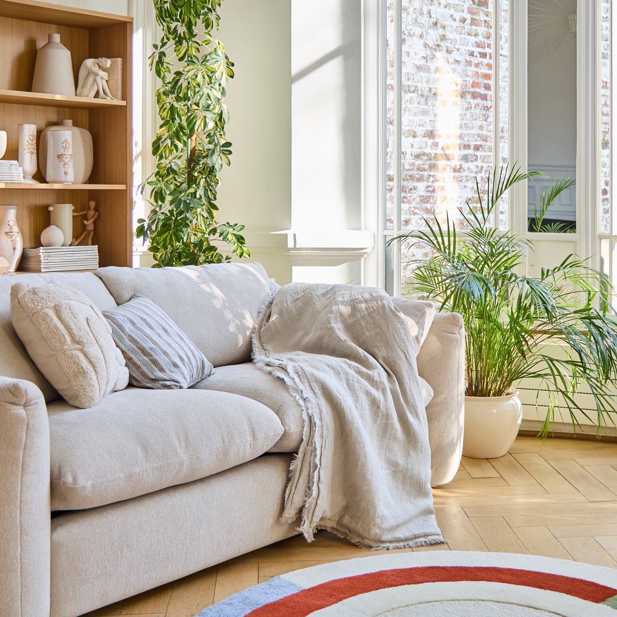 PLAID GARNI Brunelle · Naturel