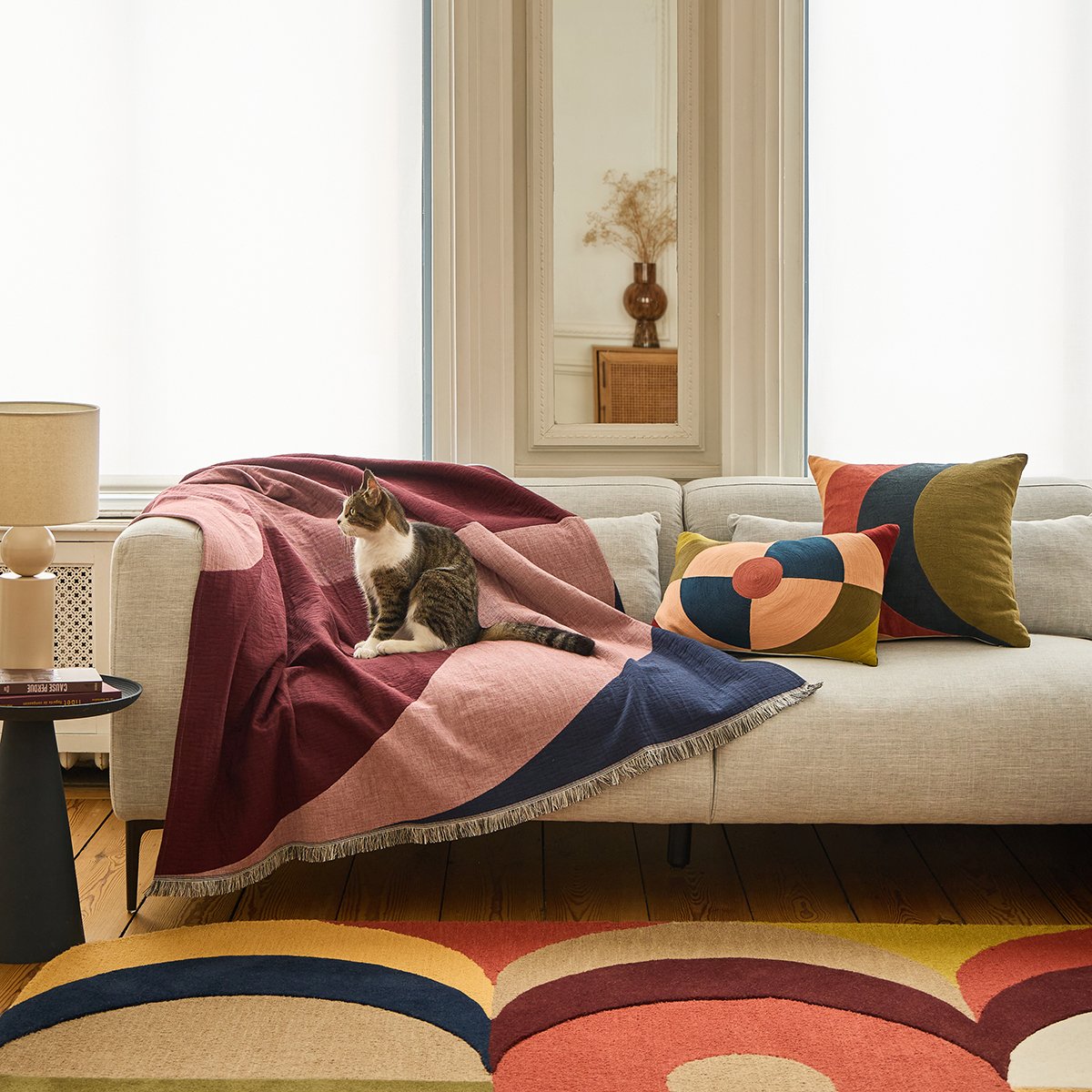 PLAID Clarisse · Rose/bordeaux