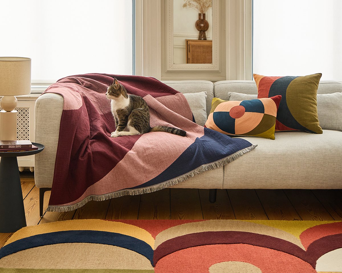 PLAID Clarisse · Rose/bordeaux