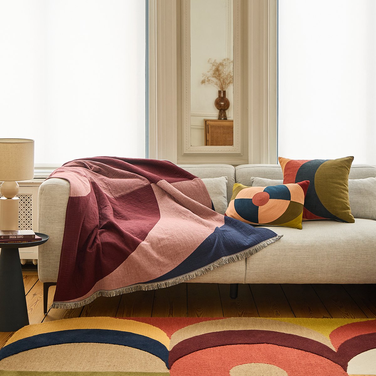 PLAID Clarisse · Rose/bordeaux