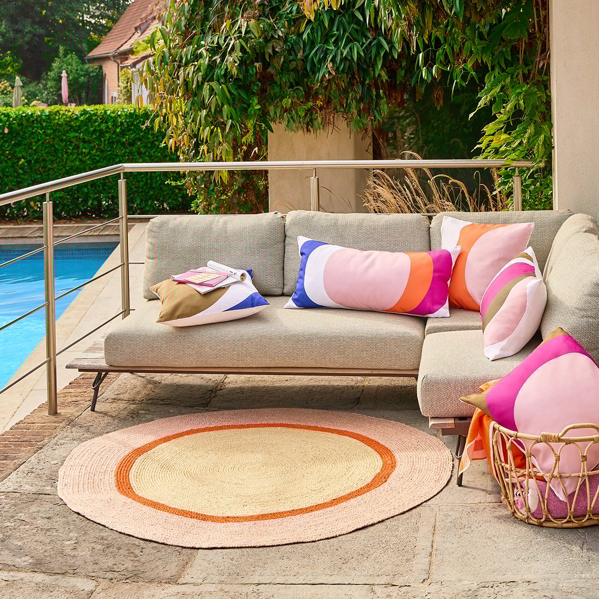 TAPIS EXTERIEUR Clarisse · Naturel/rose pale