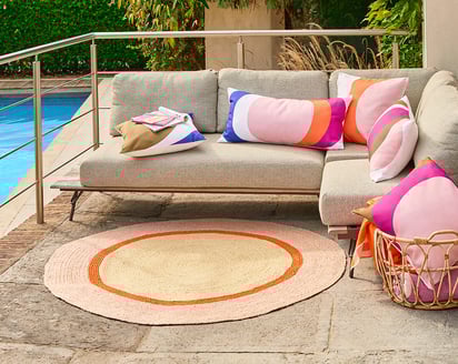 TAPIS EXTERIEUR Clarisse · Naturel/rose pale