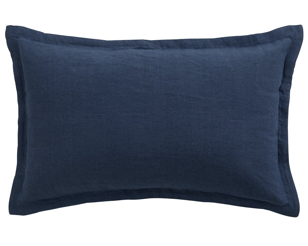 anne de solène COUSSIN LIN LAVE Rectangulaire · Bleu De Chine