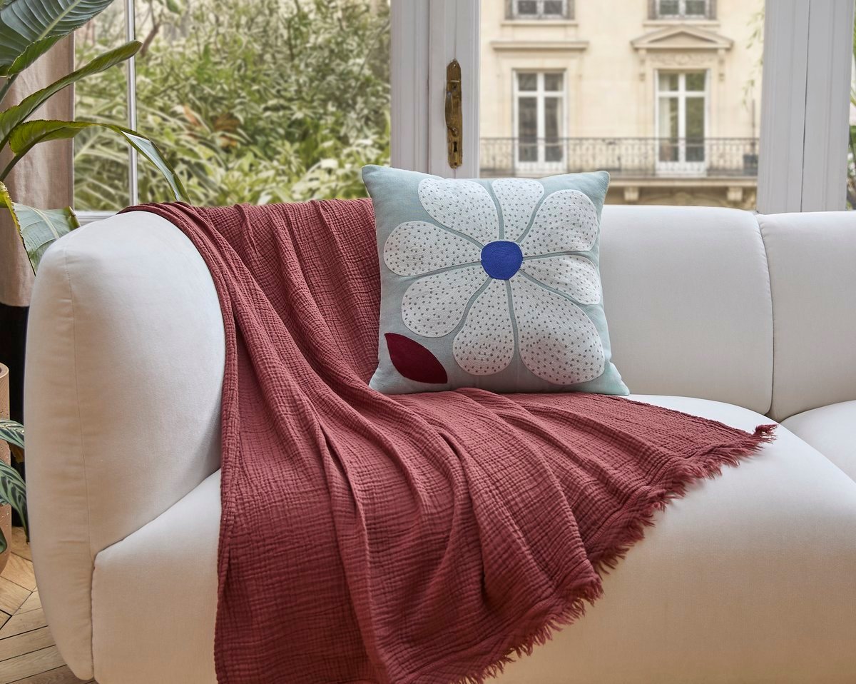 COUSSIN Dahlia · Bleu/Vert