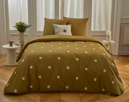 PACK HOUSSE DE COUETTE + TAIE(S) D'OREILLER Dahlia · Bronze