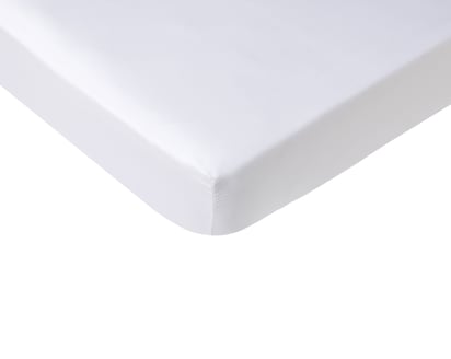 DRAP HOUSSE Pure White Percale Lavée · Blanc