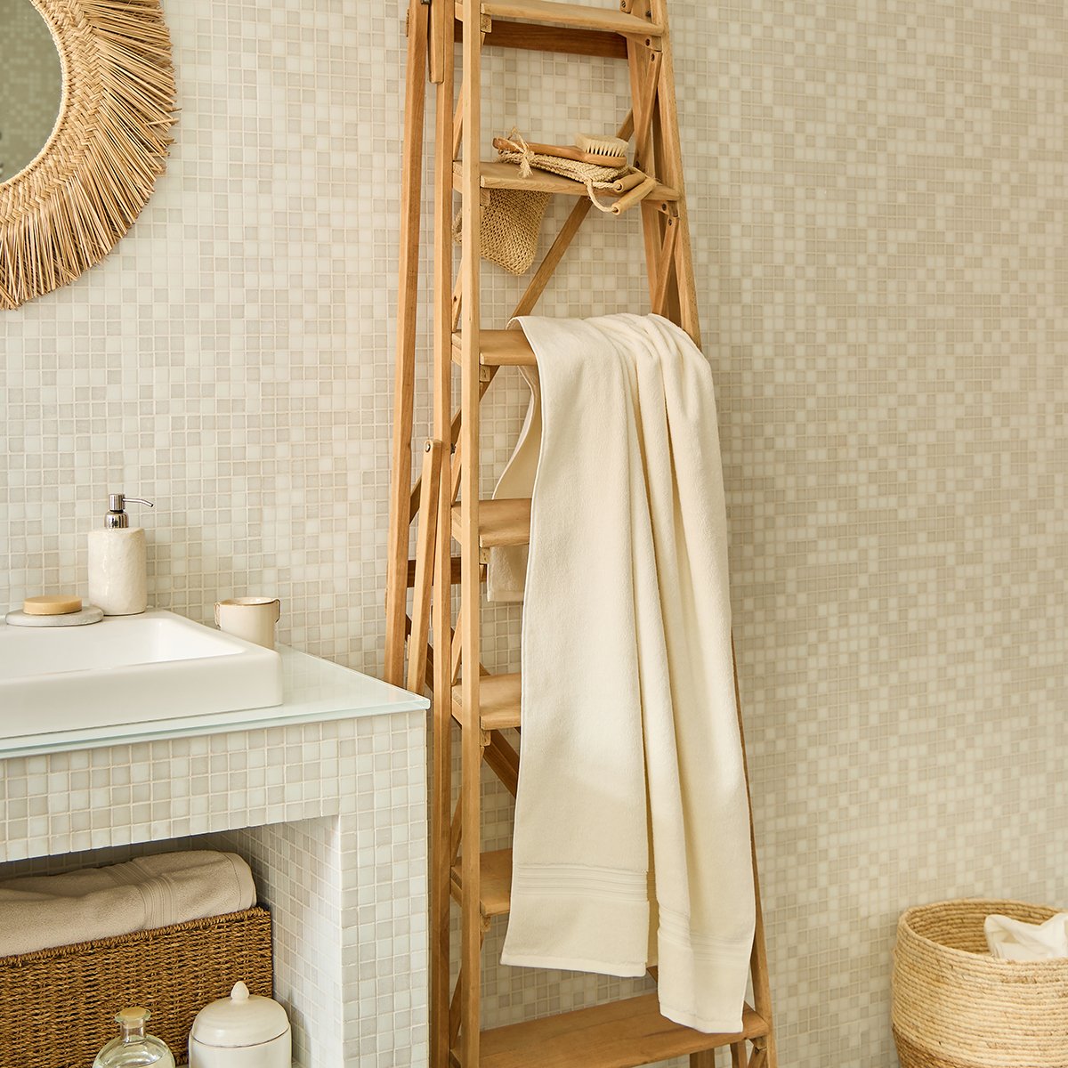 DRAP DE DOUCHE Nahia · Blanc