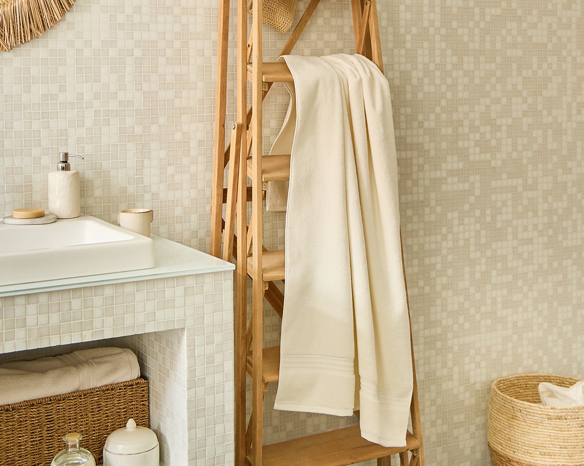 DRAP DE DOUCHE Nahia · Blanc