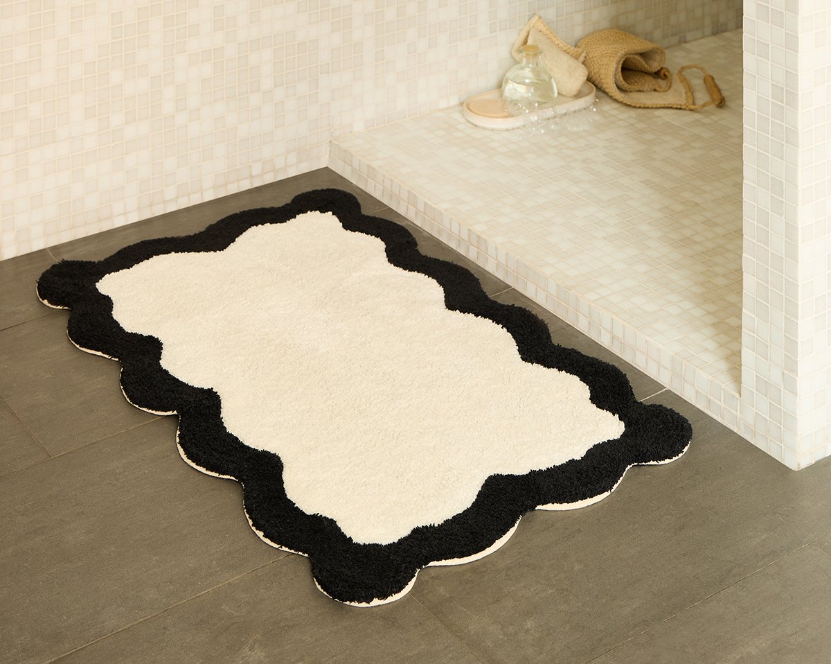 TAPIS DE BAIN Nahia · Ecru/Noir