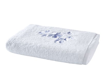 Biarritz Blue and White Linen Hand Towels, set of 2 - Hudson Grace