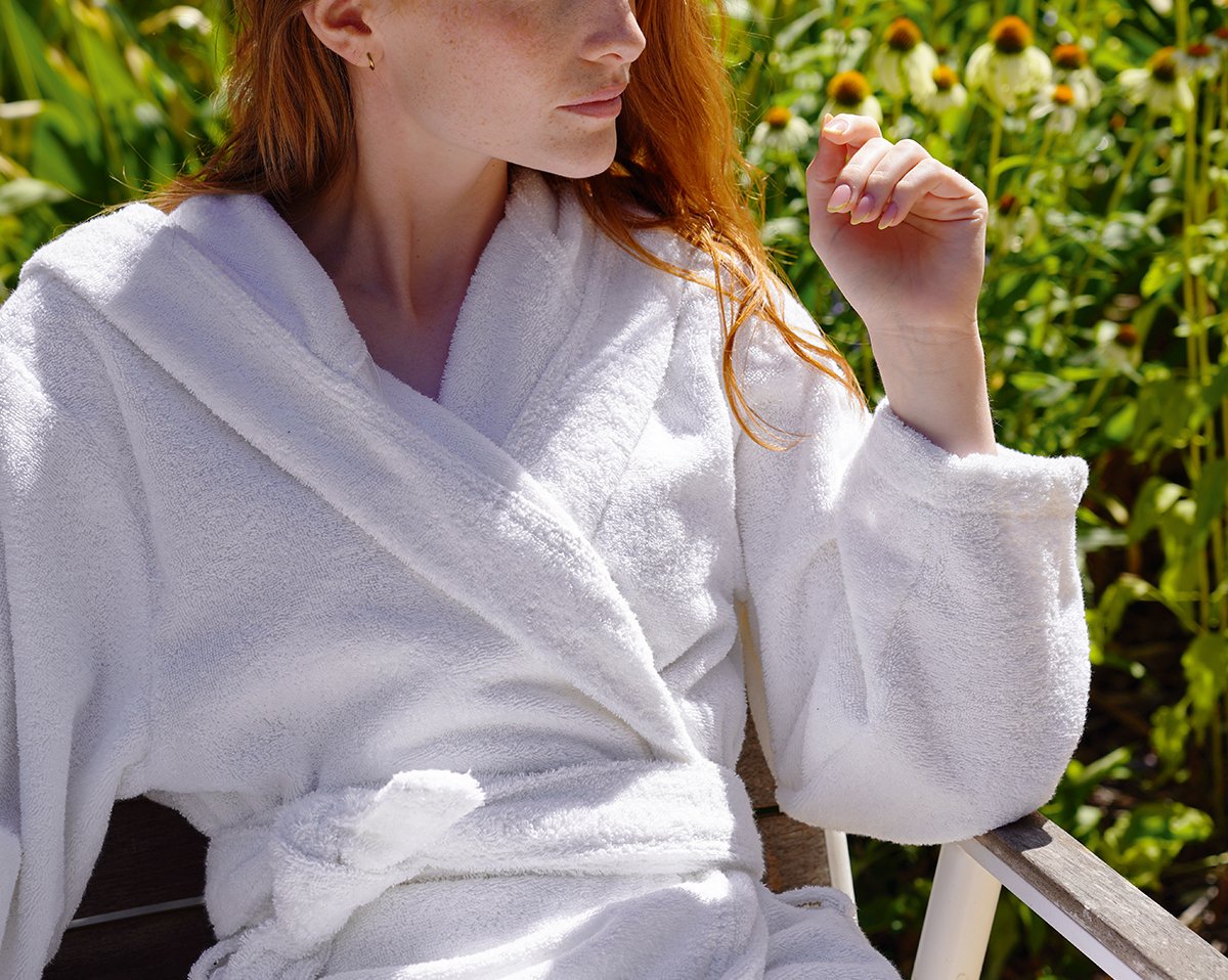 PEIGNOIR A CAPUCHE Pétale · Jasmin