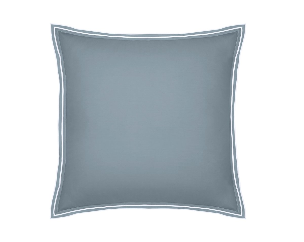 anne de solène TAIE D'OREILLER Pure White Percale Lavée · Blue · Finition White