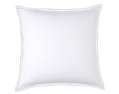 TAIE D'OREILLER Pure White Percale Lavée · Blanc · Finition Grise Claire