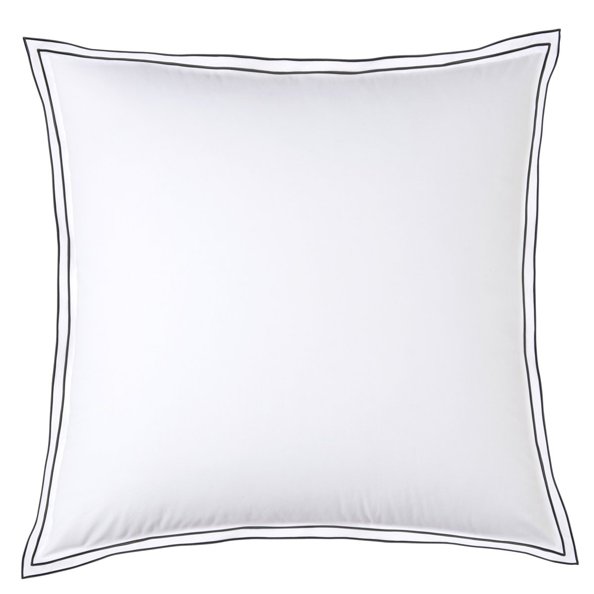 TAIE D'OREILLER Pure White Percale Lavée · Blanc · Finition Noire