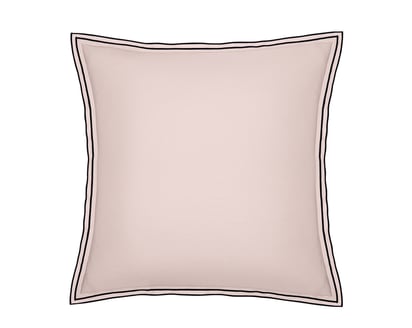 TAIE D'OREILLER Pure White Percale Lavée · Pink · Finition Black