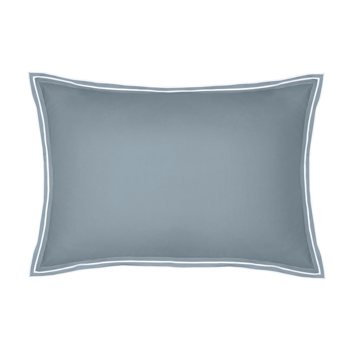 TAIE D'OREILLER Pure White Percale Lavée · Blue · Finition White
