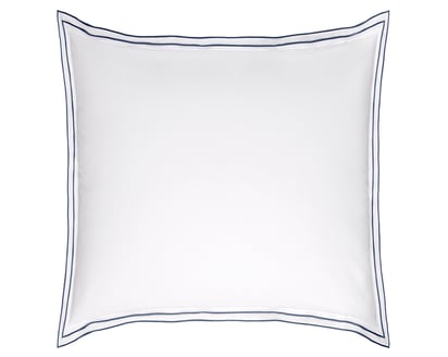 TAIE D'OREILLER Pure White Percale Lavée · Blanc · Finition Denim