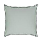 TAIE D'OREILLER Pure White Percale Lavée · Light Green · Finition Black