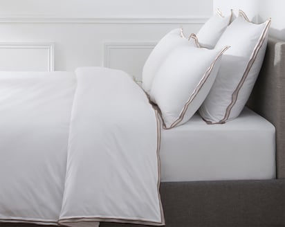 HOUSSE DE COUETTE Pure White Percale Lavée · Blanc · Finition Mokka