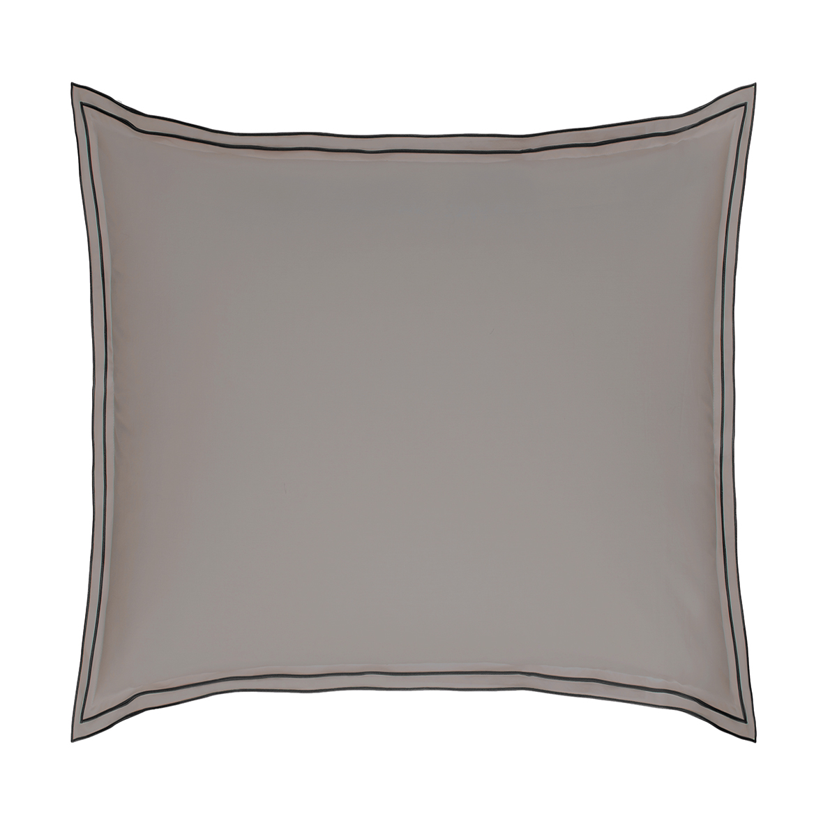 TAIE D'OREILLER Pure White Percale Lavée · Cocoa · Finition Black
