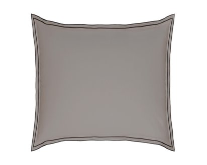 TAIE D'OREILLER Pure White Percale Lavée · Cocoa · Finition Black