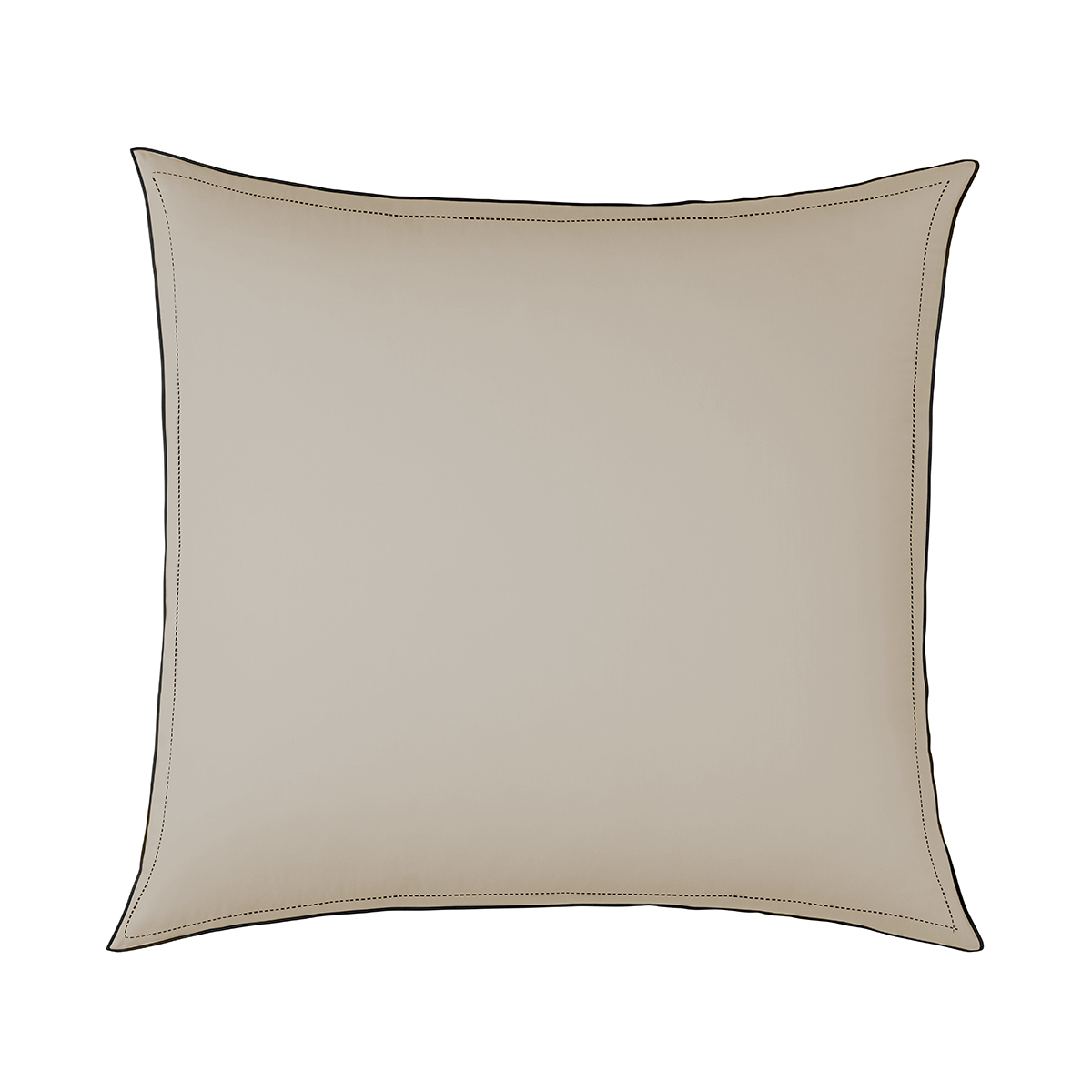 TAIE D'OREILLER Pure White Satin Lavé · Sand · Finition Black