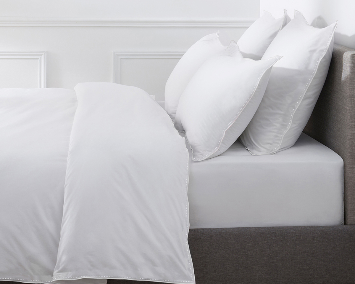 anne de solène HOUSSE DE COUETTE Pure White Satin Lavé Blanc · Finition Blanc