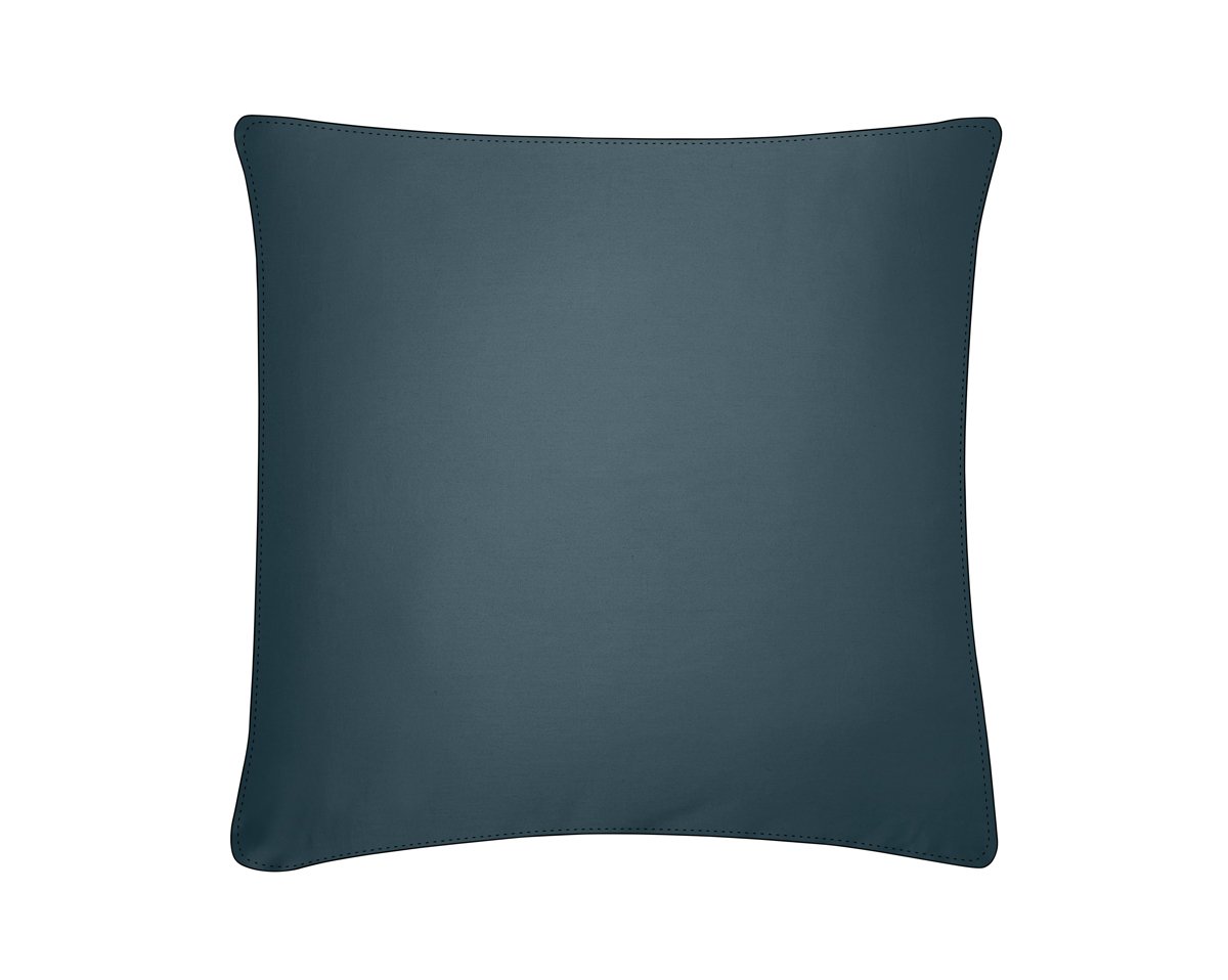 TAIE D'OREILLER Pure White Satin Lavé · Midnight blue · Finition Black