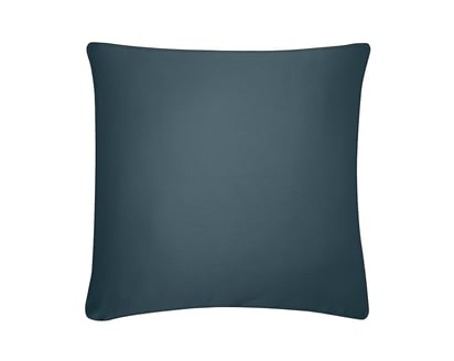 TAIE D'OREILLER Pure White Satin Lavé · Midnight blue · Finition Black
