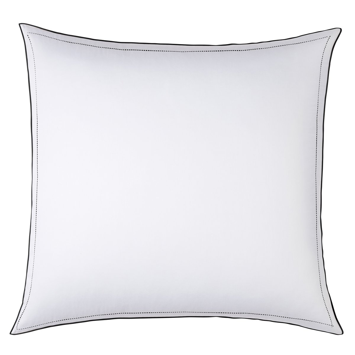 TAIE D'OREILLER Pure White Satin Lavé · Blanc ·  Finition Noire