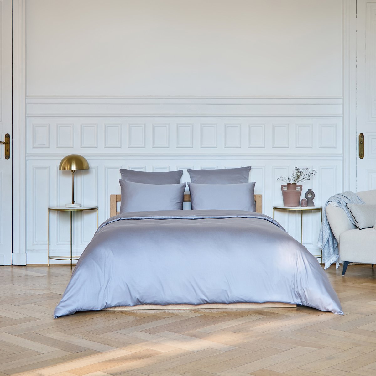 Housse de couette Alexane · Gris