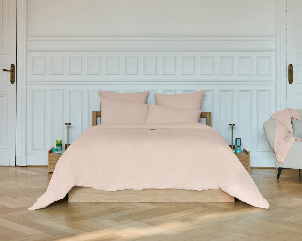 Housse de couette Arielle · Rose poudré