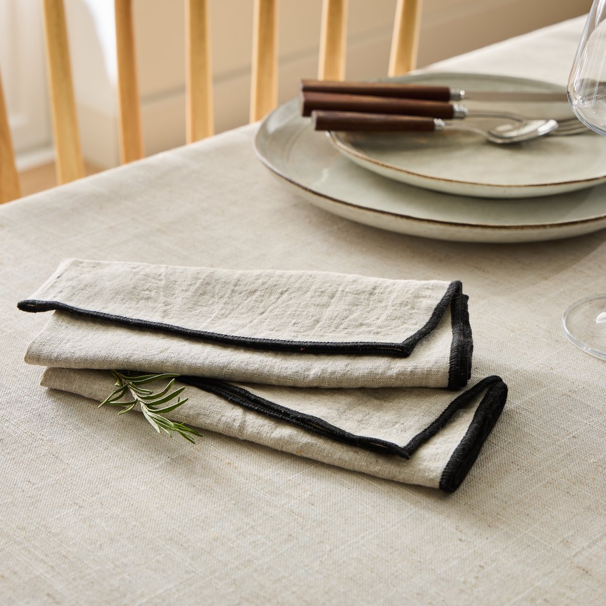 LOT DE 2 SERVIETTES DE TABLE Brunelle ·  Naturel