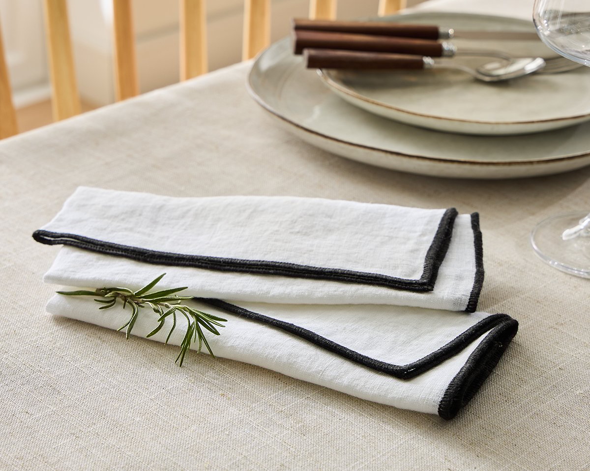 LOT DE 2 SERVIETTES DE TABLE Brunelle ·  Blanc