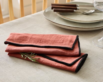 LOT DE 2 SERVIETTES DE TABLE Brunelle · Terracotta